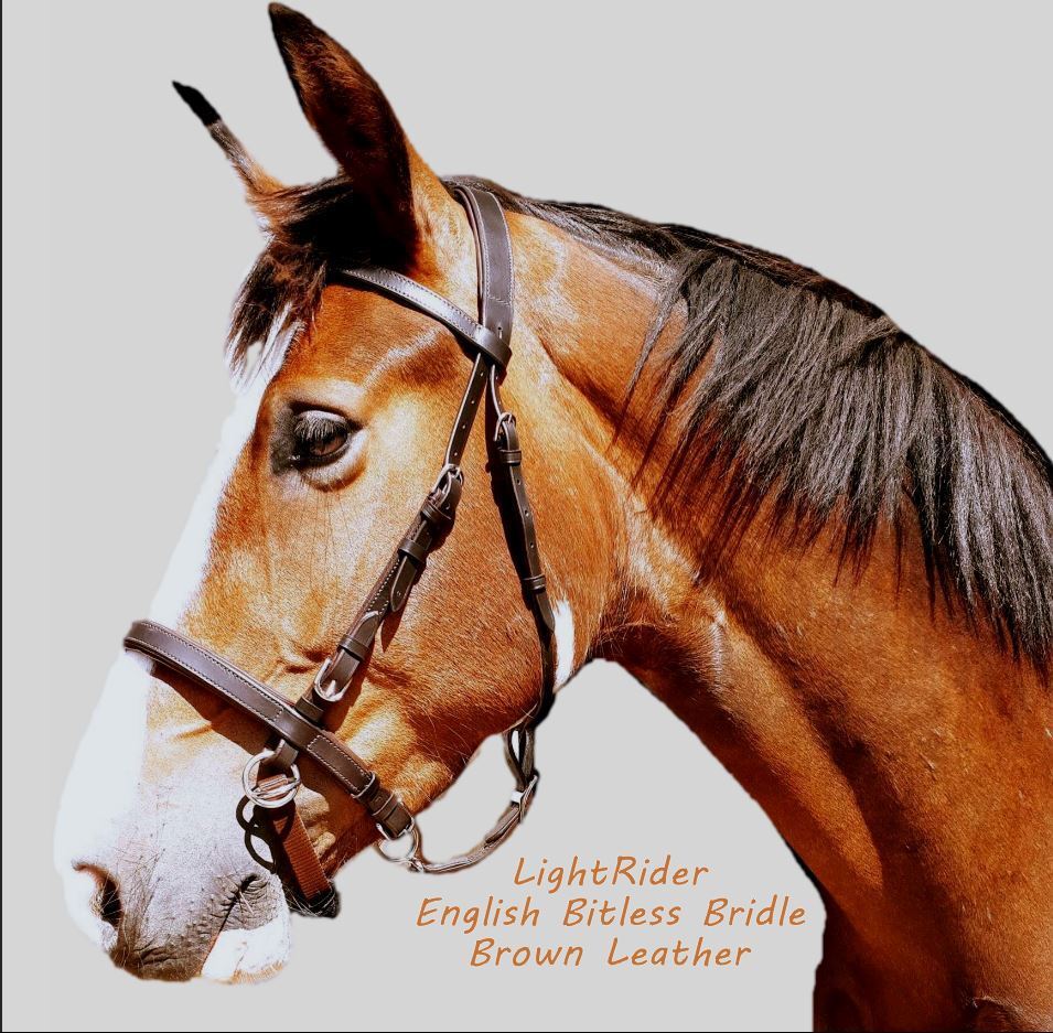 LightRider Leather Western Bitless Horse Bridle 